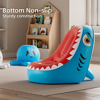Fauteuil Gonflable Requin Pursuefree pour Enfants – Canapé Portable pour Enfants, Idéal Intérieur & Extérieur – Canapé Animal