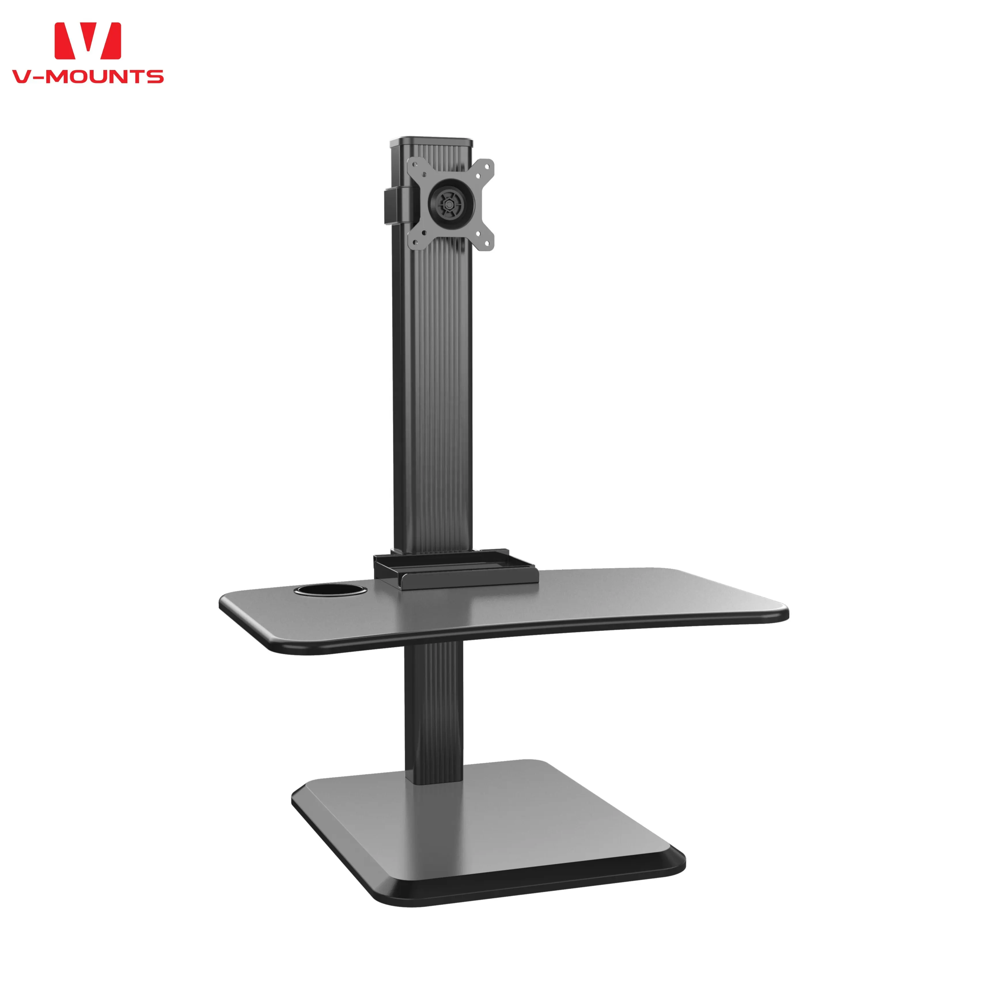 V-mounts Ergonomic nhôm Sit-Stand Máy Trạm để bàn với khay Bàn phím có thể điều chỉnh và khe cắm bút để sử dụng màn hình máy tính