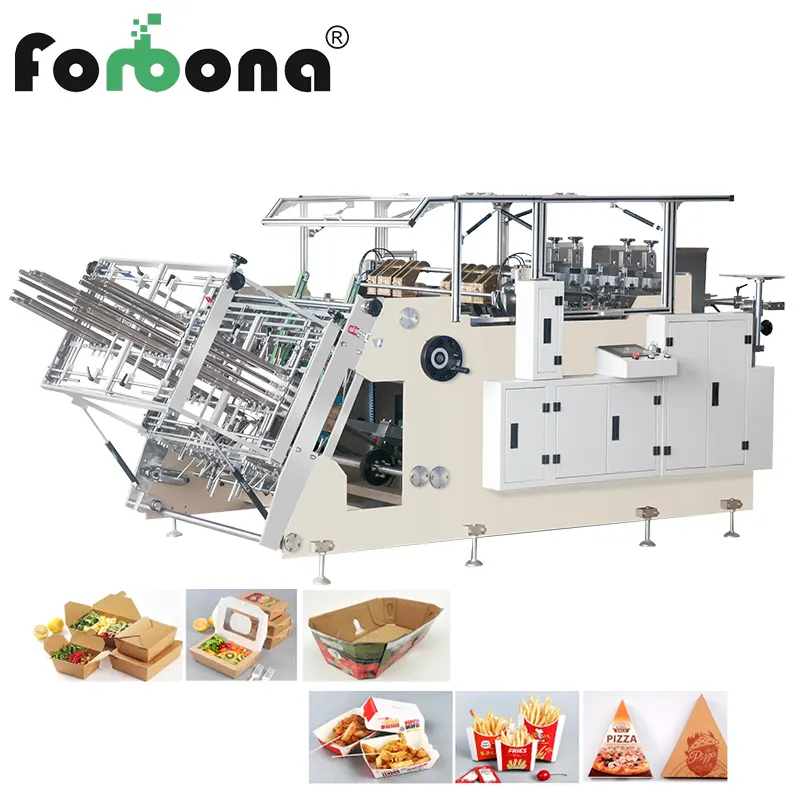 Forbona High Speed Different Size Take Out Paper Box Forming Machine Pizza Box Making Machine