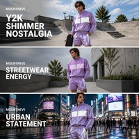 Ensemble veste et short pour homme à col montant, fermeture éclair intégrale, taille à cordon, vêtements de sport légers, conception de logo personnalisée, tenue OEM ODM