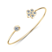 Parures de bijoux fantaisie sans nickel en argent 925 avec moissanite 5mm, 3mm et 2.5mm, bracelets et joncs fleuris tendance pour femmes