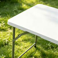 Table pliante en plastique de 120 cm, en HDPE moulé par soufflage, couleur personnalisée, pour événements extérieurs et services de restauration