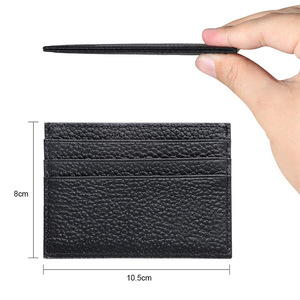 Tarjetero minimalista de cuero genuino, tamaño pequeño, con múltiples ranuras para tarjetas de crédito, para hombres, uso diario - Product Image 2
