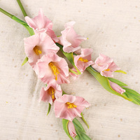 Fleur artificielle de gladiole en latex souple de haute qualité W-A0285, toucher réel, pour la décoration de la maison, de mariage et de remise de diplôme