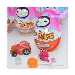 Sweets Children Surprise Eggs Lollipop OEM Snacks Supplier Kids Funny Candy Toys Lollipop Surprise Eggs With Car Toy