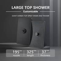 Pommeau de douche à effet pluie noir mat personnalisable de 14 pouces robinet de salle de bain dissimulé chaud et froid nouveau style système de douche d'hôtel