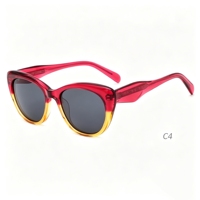 Lunettes de soleil de haute qualité avec monture en acétate, bicolores et tricolores, de type œil de chat, lunettes de protection