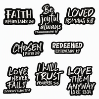 Patchs thermocollants religieux chrétiens motivants, appliques en tissu brodé avec versets bibliques pour vêtements et accessoires de chapeaux DIY