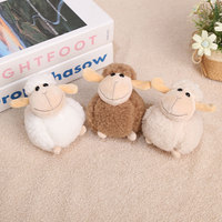 Porte-clés en peluche mouton mignon et moelleux, personnalisable avec logo OEM, mascotte du zodiaque, animal en peluche pour cadeau, vente en gros