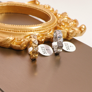 Mode <span class=keywords><strong>Akatsuki</strong></span> glacé mignon diamant Zircon acier inoxydable argent plaqué or trois pierres fille rêve anneaux - Product Image 5