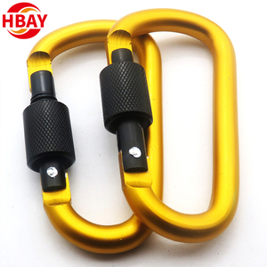 คาราบิเนอร์สีเหลืองตัวหนา8ซม. ห่วงอลูมิเนียมอัลลอยสำหรับปีนเขาตัวเชื่อมต่อ - Product Image 1