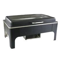 Luxuriöses schwarzes Edelstahl-Gasheizgerät 9L Chafing Dish Buffet-Server-Set für Hotel- und Restaurantfrühstück