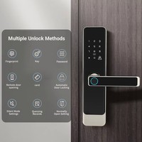 Serrure de porte intelligente personnalisée en nickel brossé avec contrôle par application et empreinte digitale pour une utilisation en intérieur, chambre, bureau, hôtel