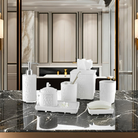 Design élégant en relief Porcelaine Articles sanitaires de salle de bain Décor de salle de bain Ensemble de salle de bain en céramique de luxe