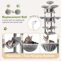 Torre para Gatos Starmoon para Gatos de Interior com Poste de Arranhar, Rede, Plataformas, Condomínios e Cesto Suspenso