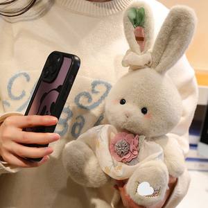 Linda Boneca de Coelho de Pelúcia, Almofada Companheira, Vestido de Cartoon Rosa, Brinquedo de Coelho Super Macio - Product Image 3