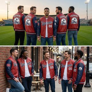 Veste universitaire personnalisée en cuir pleine fleur unisexe pour adulte, avec nom et numéro brodés, style classique Letterman, col baseball - Product Image 3