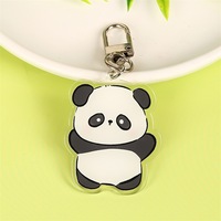 Joli pendentif en forme de panda, charme de dessin animé mignon, porte-clés en acrylique avec fermoir à ressort pour les cadeaux des amoureux des animaux