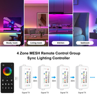 TY-X7 Controlador Remoto 5 en 1 con Sincronización Musical LED, 4 Zonas, Control por Aplicación Zigbee WIFI, Alcance de 30M, Pantalla de Luz Digital RGB Pixel SPI