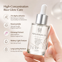 Özel Marka %2 Alfa Arbutin Aydınlatıcı Serum Koyu Lekeleri Giderici Niacinamide Ginseng Pirinç Beyazlatıcı Yüz Serumu OEM