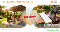 Bois composite extérieur usinable WinStar, dimensions uniformes sur mesure, en polyéthylène haute densité (HDPE), anti-UV, pour mobilier de patio