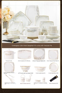 ย้ายเข้าสู่บ้านใหม่ โรงแ<span class=keywords><strong>ร</strong></span>ม <span class=keywords><strong>ร</strong></span>้านอาหาร ชุดจานชามเซรามิกหรูห<span class=keywords><strong>ร</strong></span>าสไตล์โบนไชน่า - Product Image 6