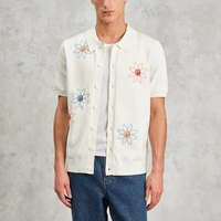 Pull polo d'été boutonné à manches courtes en coton mélangé brodé pour hommes, pull d'usine en vente de gros