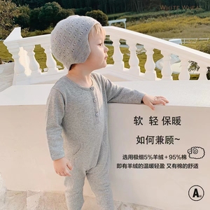 Mameluco personalizado de Cachemira para bebés unisex Mamelucos tejidos de <span class=keywords><strong>lana</strong></span> para recién nacidos - Product Image 2