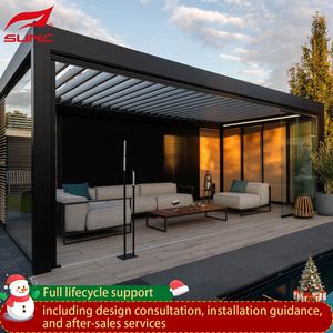 Pergola en aluminium avec volets électriques toutes saisons SUNC, auvent de jardin, pavillon en aluminium, gazebo extérieur, pergolas à lames motorisées - Product Image 1