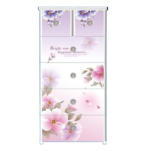Organisateur <span class=keywords><strong>de</strong></span> vêtements <span class=keywords><strong>en</strong></span> <span class=keywords><strong>plastique</strong></span> à 5 niveaux <span class=keywords><strong>de</strong></span> style floral Armoires <span class=keywords><strong>de</strong></span> <span class=keywords><strong>rangement</strong></span> à tiroirs à 5 niveaux bon marché pour le salon - Product Image 4