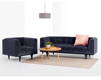 Canapé Chesterfield moderne en tissu vert velours de haute qualité, trois places, style nordique, ensemble de meubles pour salon