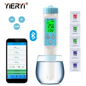 Smart Blue Tooth PH/EC / TEMP PH Meter BLE-9902 Water Quality Tester Pen For Hydroponics/lab/aquarium