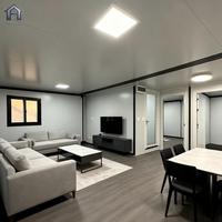 Casa Contenedor Expandible de 20 pies, 2 Dormitorios, Casa Modular Prefabricada de Lujo, Casa Pequeña Plegable Moderna, Villa Móvil para Resort