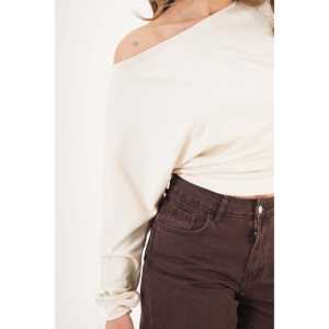 Women's <b>Batwing</b> Sleeve Blouse Thin Fabric with Stone Embellishment Wholesale Knit <b>Tops</b> - Product Image 1