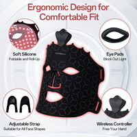 Masque facial LED portable à lumière rouge certifié qualité pour usage domestique, en ABS, pour soins quotidiens de la peau