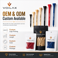Tees de golf en bambou, plusieurs tailles (42 mm, 54 mm, 70 mm, 83 mm), durables, accessoires de golf pour l'entraînement et la compétition en extérieur