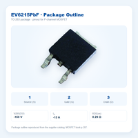 EvolE -150V -13A P-Channel Trench MOSFET TO-263 (D2PAK) Sakelar Beban Sisi Tinggi untuk Catu Daya, Setara IRFR6215TRPBF