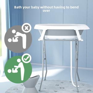 Set per la cura del neonato vasca da bagno pieghevole stendino per pannolini in plastica vasca da bagno senza piegamento staffa per imballaggio prodotto per la stampa - Product Image 2