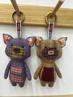 Jouets en peluche personnalisés faits à la main, porte-clés en peluche mignons, pendentifs ours en patchwork colorés, porte-clés cadeau d'anniversaire