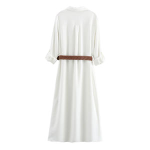 <span class=keywords><strong>Abbigliamento</strong></span> da donna 2024 autunno nuova moda <span class=keywords><strong>Chic</strong></span> camicia stile con cintura abito retrò a maniche lunghe <span class=keywords><strong>abbigliamento</strong></span> donna - Product Image 3