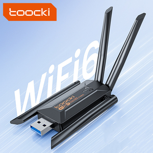 Adaptador Wi-Fi de doble banda ultrarrápido Toocki, antenas giratorias de diseño sin controlador de velocidad <span class=keywords><strong>AX9000</strong></span> para conexión a Internet estable - Product Image 1