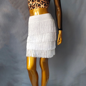 Gonna da ballo latino TONGYANG donna Samba <span class=keywords><strong>Tango</strong></span> quattro strati abiti con frange Performance da competizione Salsa donna gonna con frange latine - Product Image 3