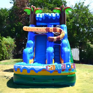 Nouvelle conception de toboggan aquatique gonflable à double voie en PVC avec pulvérisation d'eau, en vente - Product Image 5