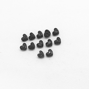 yunnique Heart Shaped Stainless Steel <b>Spacer</b> Beads For Bracelet Making 8mm Casting Jewelry Findings Components Black Color - Product Image 2