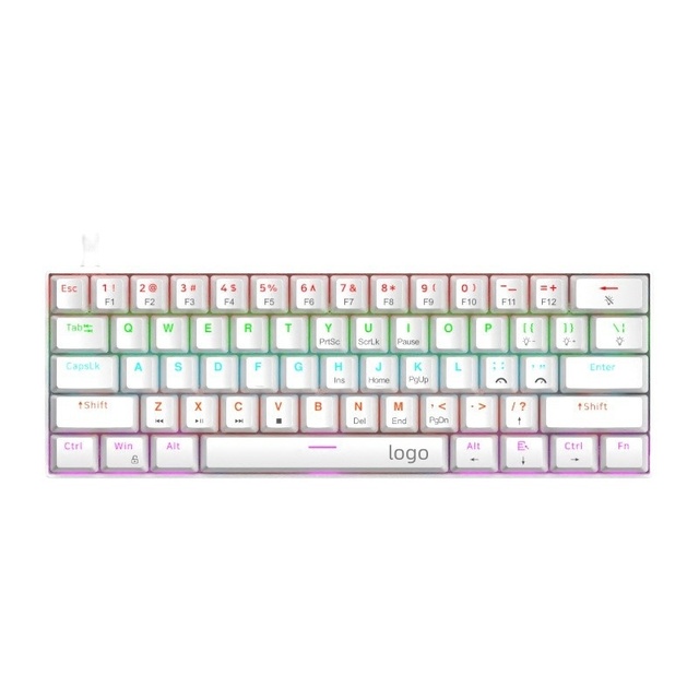 Brand Logo Low Moq Customize Mechanical Keyboard Wired 61 Keys RGB Mechanical Keyboard