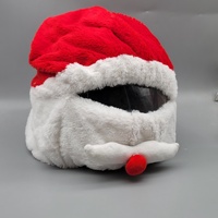 Housse de casque de moto en peluche douce universelle pour Noël, décoration de casque de moto pour fête de Noël
