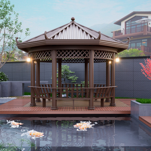 ศาลาสี่มุมแปดเหลี่ยมลายไม้โบราณสำหรับสนามหญ้าในชนบทและบ้านสวน - Product Image 6