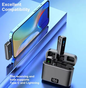 Micrófonos Lavalier inalámbricos baratos de alta calidad para teléfono móvil Dual Lapel 2,4G condensador omnidireccional para entrevista de Vlog - Product Image 5