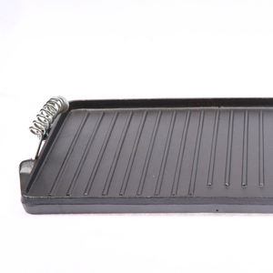 <span class=keywords><strong>Lodge</strong></span> Pre-experimentado de <span class=keywords><strong>hierro</strong></span> fundido parrilla Pan con ayudar a manejar - Product Image 5