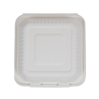 3 emballages à clapet compostables écologiques, à emporter pour le déjeuner, conteneurs alimentaires à emporter, pâte de bagasse jetable, à clapet de canne à sucre